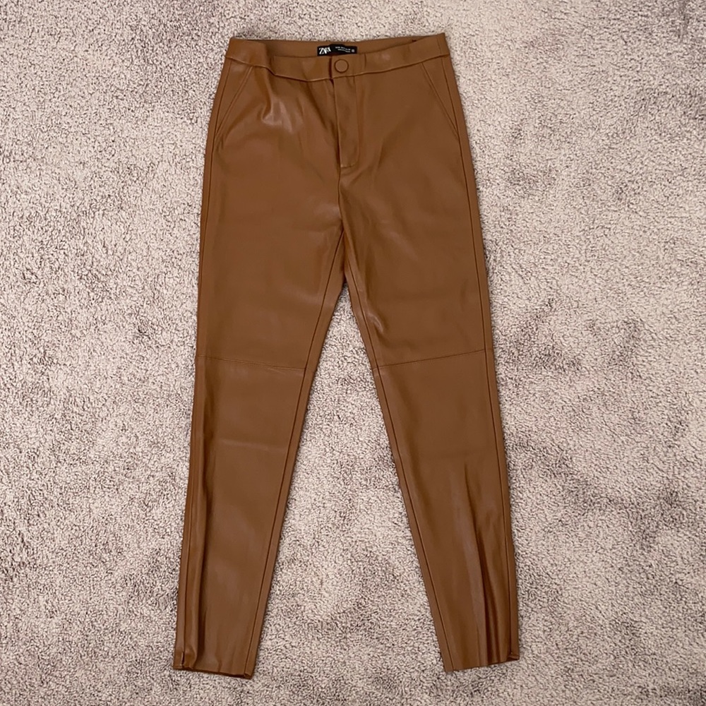 Zara Faux Leather Leggings M